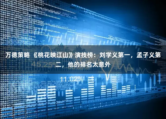万德策略 《桃花映江山》演技榜：刘学义第一，孟子义第二，他的排名太意外